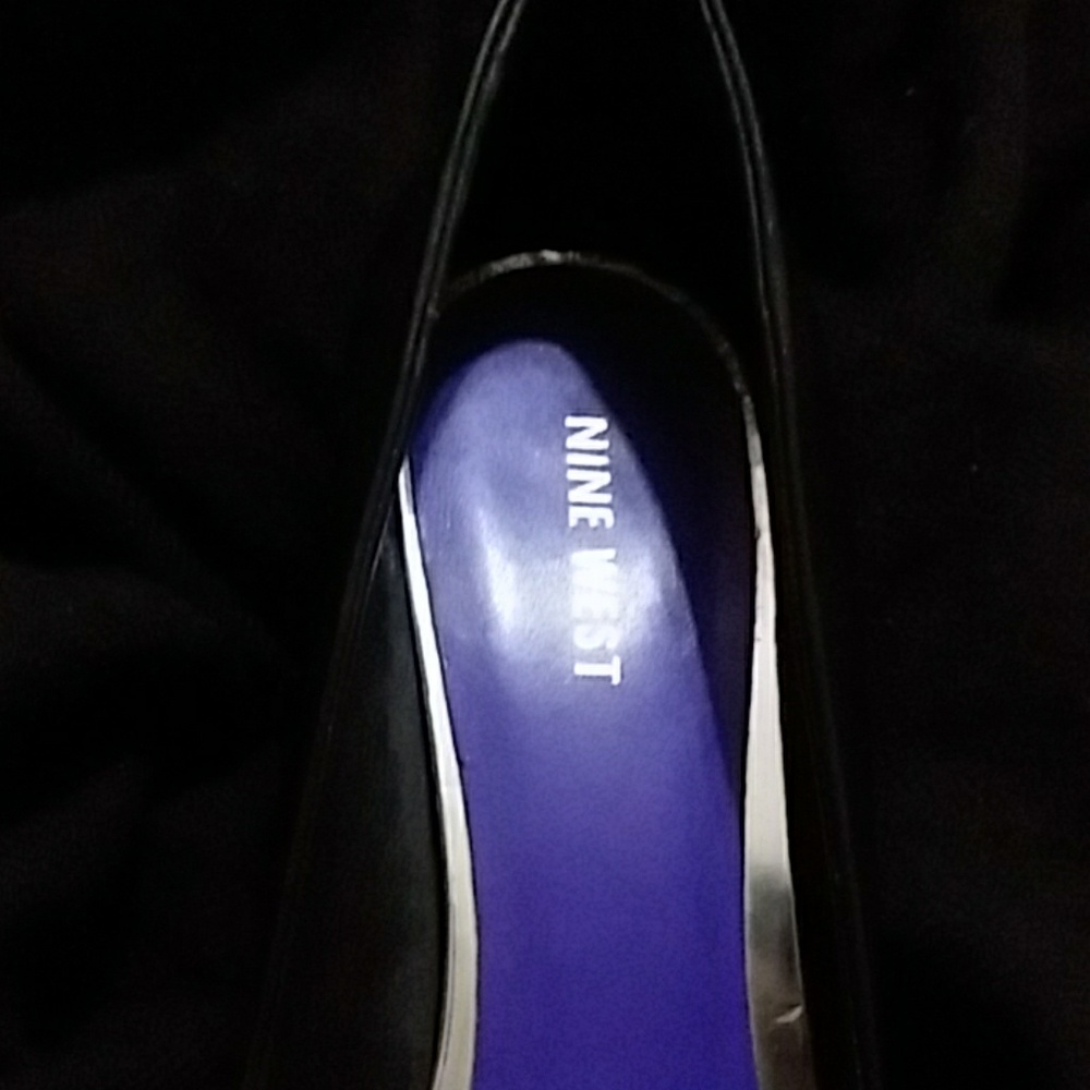 NineWest black silver purple heels